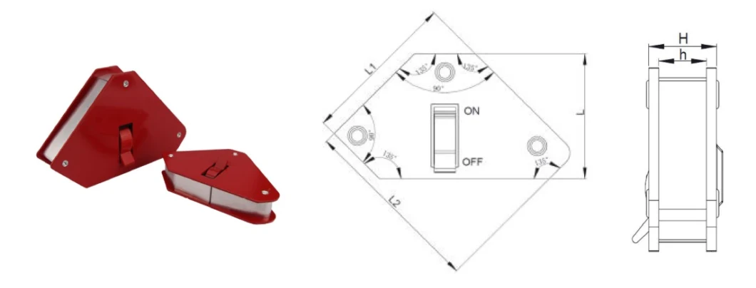 Super Strong Triangle Welding Magnet Magnetic Ground Clamp Magnetic Welding Clamp Magnetic Welding Holder for Sale