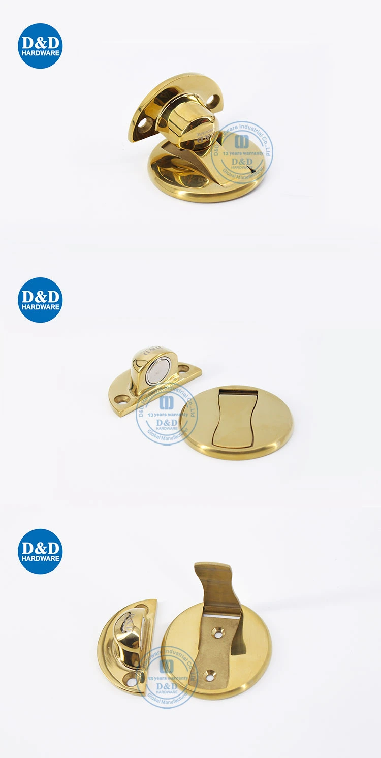 Hotel Use Polished Brass Magnetic Door Stop for Wooden Door