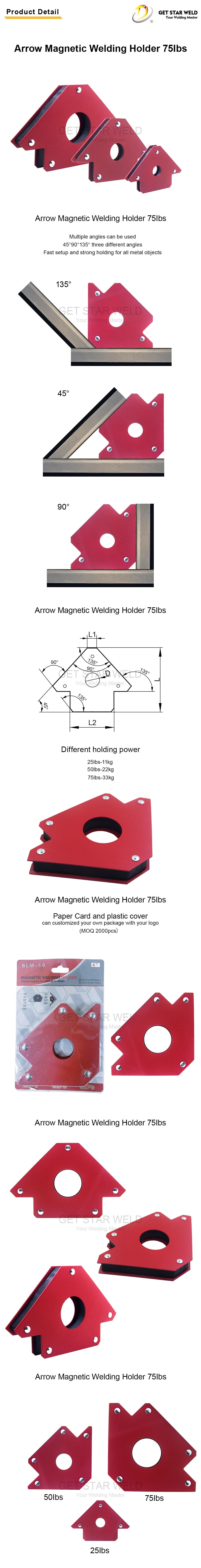 Get Star Weld 75lbs Magnetic Set Angle Square Arrow Welding Magnet Clamp Holder